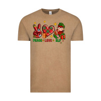 Vintage Coffee Peace Love Elf Christmas Vintage Tee - BundleAndBundleShop