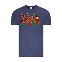 Vintage Denim Peace Love Elf Christmas Vintage Tee - BundleAndBundleShop