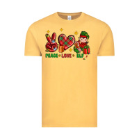 Peace Love Elf Christmas Vintage Tee | Teevron