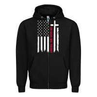 Black in god we trust with patriotic vintage american flag t shirt Zipper Hoodie - linhVisuals
