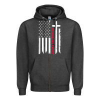 Charcoal Heather in god we trust with patriotic vintage american flag t shirt Zipper Hoodie - linhVisuals