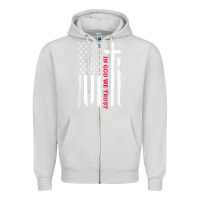 Dove Grey in god we trust with patriotic vintage american flag t shirt Zipper Hoodie - linhVisuals