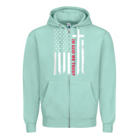 Seafoam in god we trust with patriotic vintage american flag t shirt Zipper Hoodie - linhVisuals