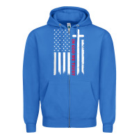True Royal in god we trust with patriotic vintage american flag t shirt Zipper Hoodie - linhVisuals