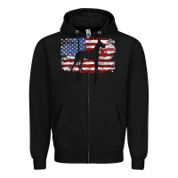 Black great dane vintage american flag t shirt Zipper Hoodie - linhVisuals
