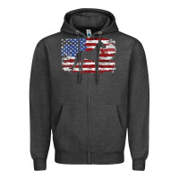 Charcoal Heather great dane vintage american flag t shirt Zipper Hoodie - linhVisuals
