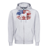 Heather Grey great dane vintage american flag t shirt Zipper Hoodie - linhVisuals