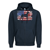 Navy great dane vintage american flag t shirt Zipper Hoodie - linhVisuals