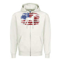 Oatmeal Heather great dane vintage american flag t shirt Zipper Hoodie - linhVisuals