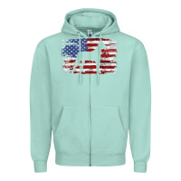 Seafoam great dane vintage american flag t shirt Zipper Hoodie - linhVisuals