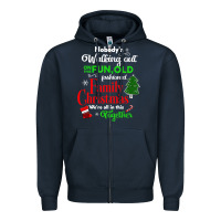 Navy family christmas vacation pajamas Zipper Hoodie - linhVisuals