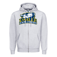 Heather Grey la salle Zipper Hoodie - linhVisuals