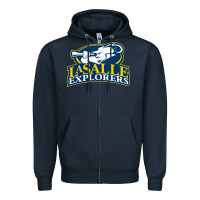 Navy la salle Zipper Hoodie - linhVisuals