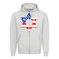 Dove Grey hanukah american flag star of david   jewish chanukah t shirt Zipper Hoodie - linhVisuals