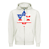 Oatmeal Heather hanukah american flag star of david   jewish chanukah t shirt Zipper Hoodie - linhVisuals