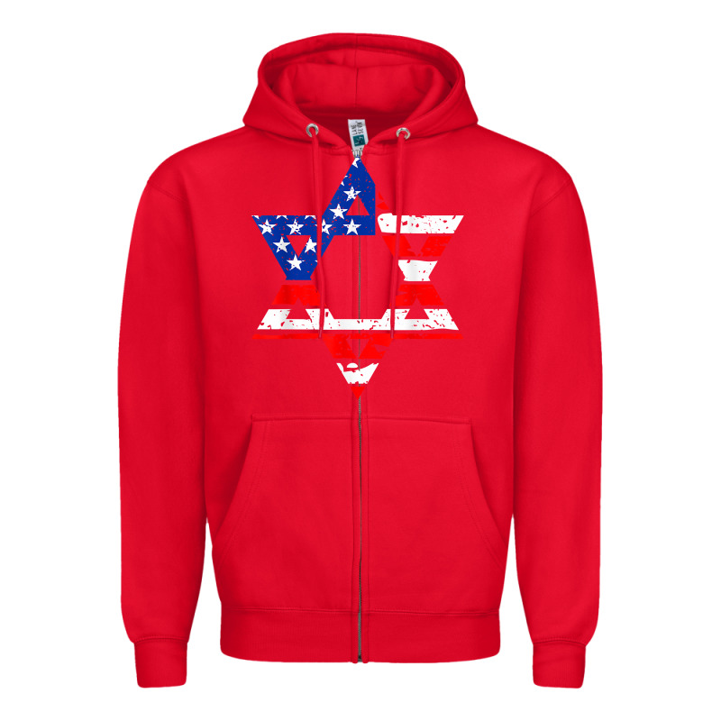 Hanukah American Flag Star Of David   Jewish Chanukah T Shirt Zipper Hoodie by linhVisuals | Teevron
