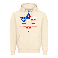 Sandshell hanukah american flag star of david   jewish chanukah t shirt Zipper Hoodie - linhVisuals