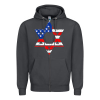 Smoke hanukah american flag star of david   jewish chanukah t shirt Zipper Hoodie - linhVisuals