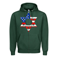 Sports Green hanukah american flag star of david   jewish chanukah t shirt Zipper Hoodie - linhVisuals