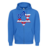 True Royal hanukah american flag star of david   jewish chanukah t shirt Zipper Hoodie - linhVisuals