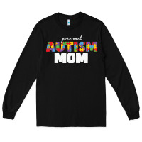 Black LIL Autism Mom Long Sleeve Tee - CowhideDigitalArt