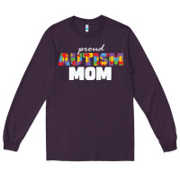 Plum LIL Autism Mom Long Sleeve Tee - CowhideDigitalArt