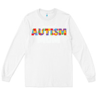 White LIL Autism Mom Long Sleeve Tee - CowhideDigitalArt