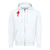 White Specialized Bikes Bicycle Zipper Hoodie - linhVisuals