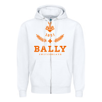 White bally Zipper Hoodie - linhVisuals