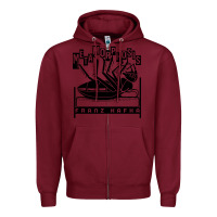 Burgundy kafka metamorphosis Zipper Hoodie - linhVisuals