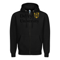 Black devry advantage academy vectorized Zipper Hoodie - linhVisuals