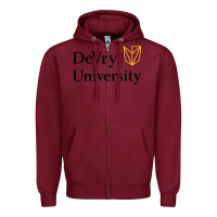 Burgundy devry advantage academy vectorized Zipper Hoodie - linhVisuals