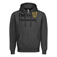 Charcoal Heather devry advantage academy vectorized Zipper Hoodie - linhVisuals
