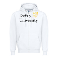 White devry advantage academy vectorized Zipper Hoodie - linhVisuals