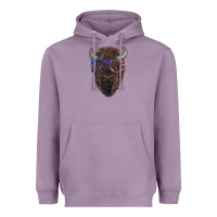 Lavender bison with american flag glasses Heavyweight Hoodie - RanaPortraitStore