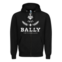 Black bally Zipper Hoodie - linhVisuals