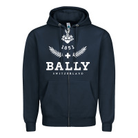 Navy bally Zipper Hoodie - linhVisuals