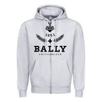 Heather Grey bally Zipper Hoodie - linhVisuals