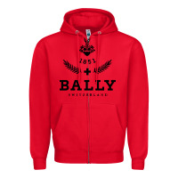 Red bally Zipper Hoodie - linhVisuals