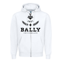 White bally Zipper Hoodie - linhVisuals