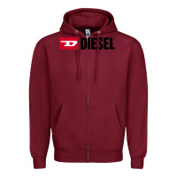 Burgundy Diesel Zipper Hoodie - linhVisuals