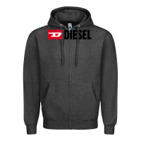 Charcoal Heather Diesel Zipper Hoodie - linhVisuals
