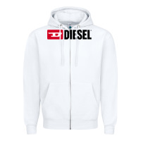 White Diesel Zipper Hoodie - linhVisuals