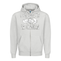 Dove Grey I survived la chancla Zipper Hoodie - linhVisuals