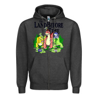 Charcoal Heather land before time pastel dinosaur friends Zipper Hoodie - linhVisuals