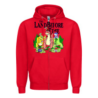 Red land before time pastel dinosaur friends Zipper Hoodie - linhVisuals
