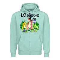 Seafoam land before time pastel dinosaur friends Zipper Hoodie - linhVisuals