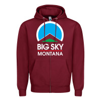Burgundy big sky montana Zipper Hoodie - linhVisuals