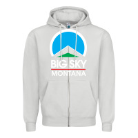 Dove Grey big sky montana Zipper Hoodie - linhVisuals