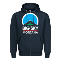 Navy big sky montana Zipper Hoodie - linhVisuals
